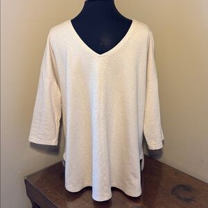 J. Jill Cream V-Neck Sweatshirt